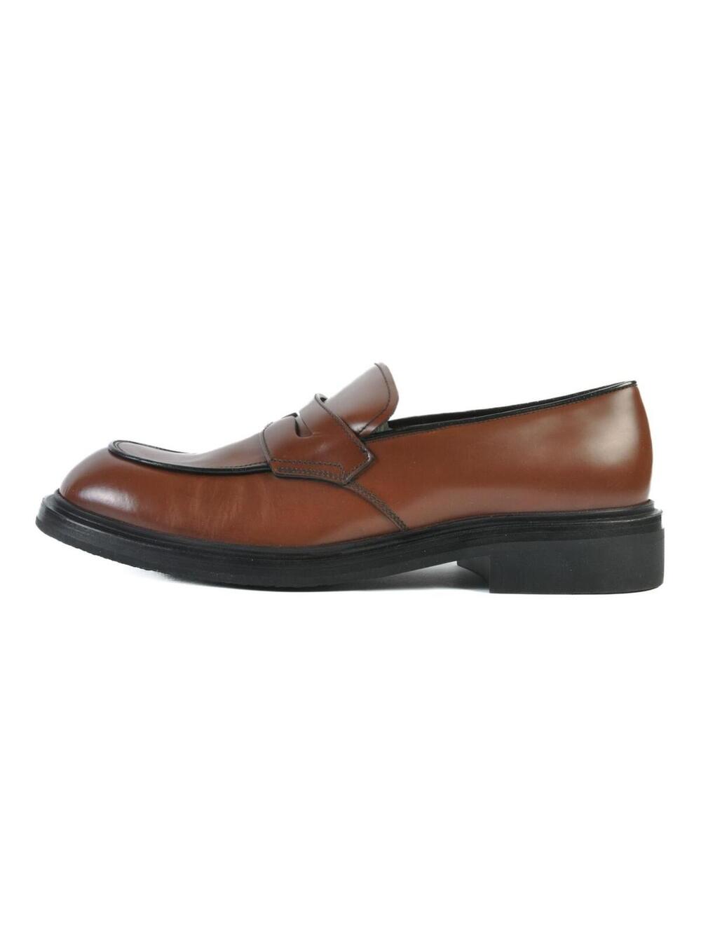 Prada NIB Bruciato Brown Round Toe Penny Loafers 12 38551